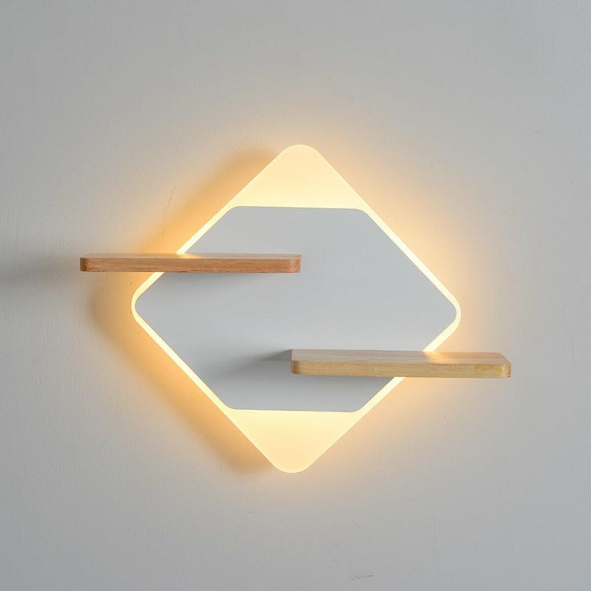 Бра светодиодная Sirius 11W с деревянными полками 3000K Белый (8929S 11W 325*250*110)