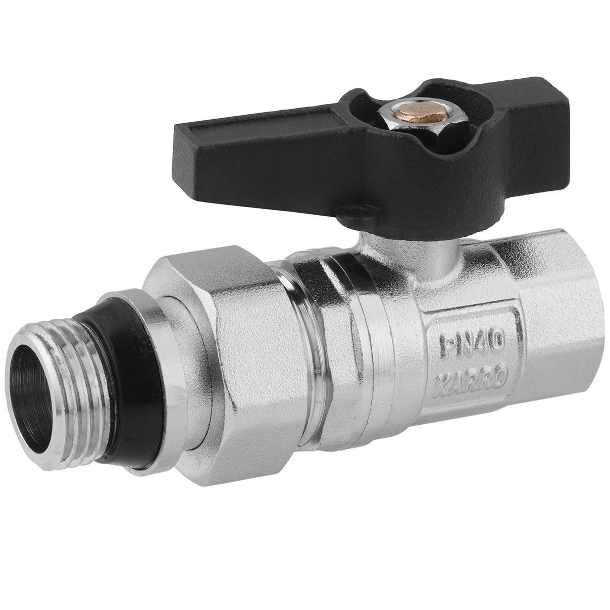 Кран шаровый Karro Uno CV034679 1/2" ВЗ с американкой бабочка (252870)