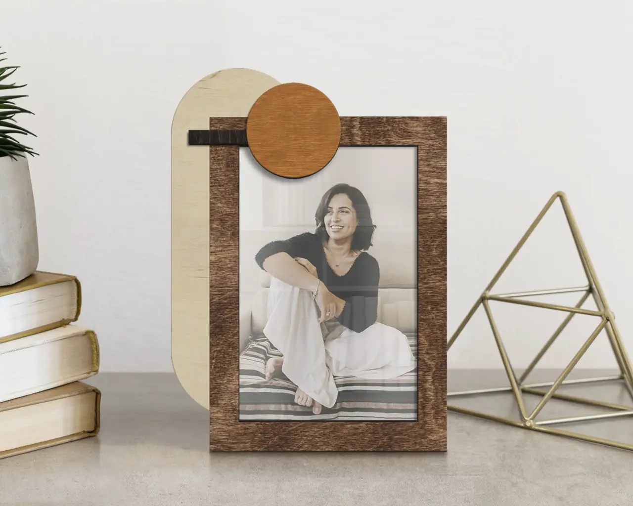 Фоторамка абстрактна на 1 фото Темно-коричневий (boho_decor_circle-5) - фото 2