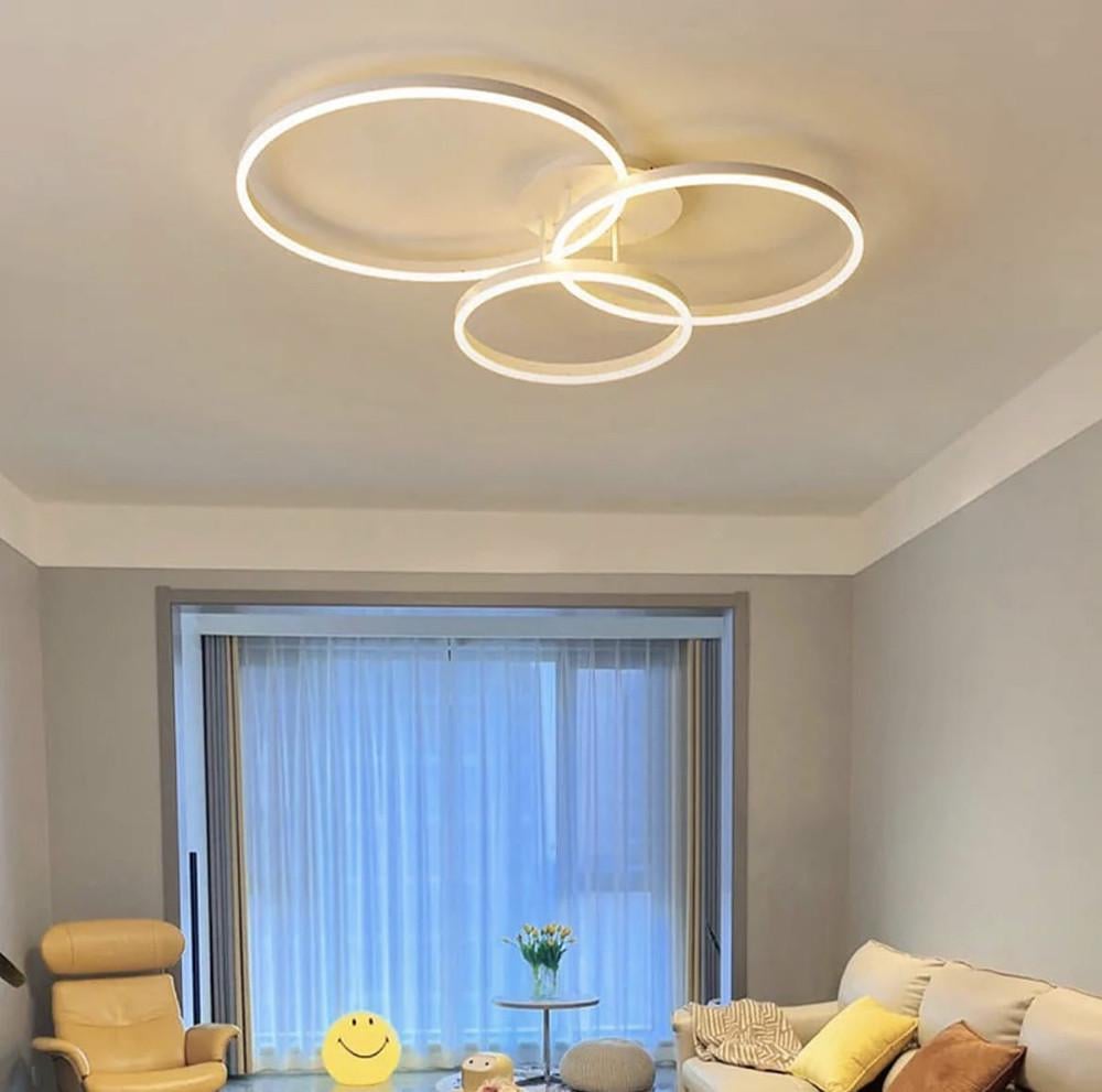 Люстра cтельова LED на 3 кільця Білий (A 8008/3 WT) - фото 7 Люстра cтельова LED на 3 кільця Білий (A 8008/3 WT) - фото 7
