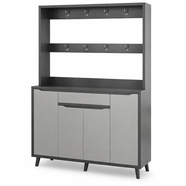 Шкаф для обуви с вешалкой RIAS BA27-120 комбинированный 120x32x180 см Grey (3_08146)