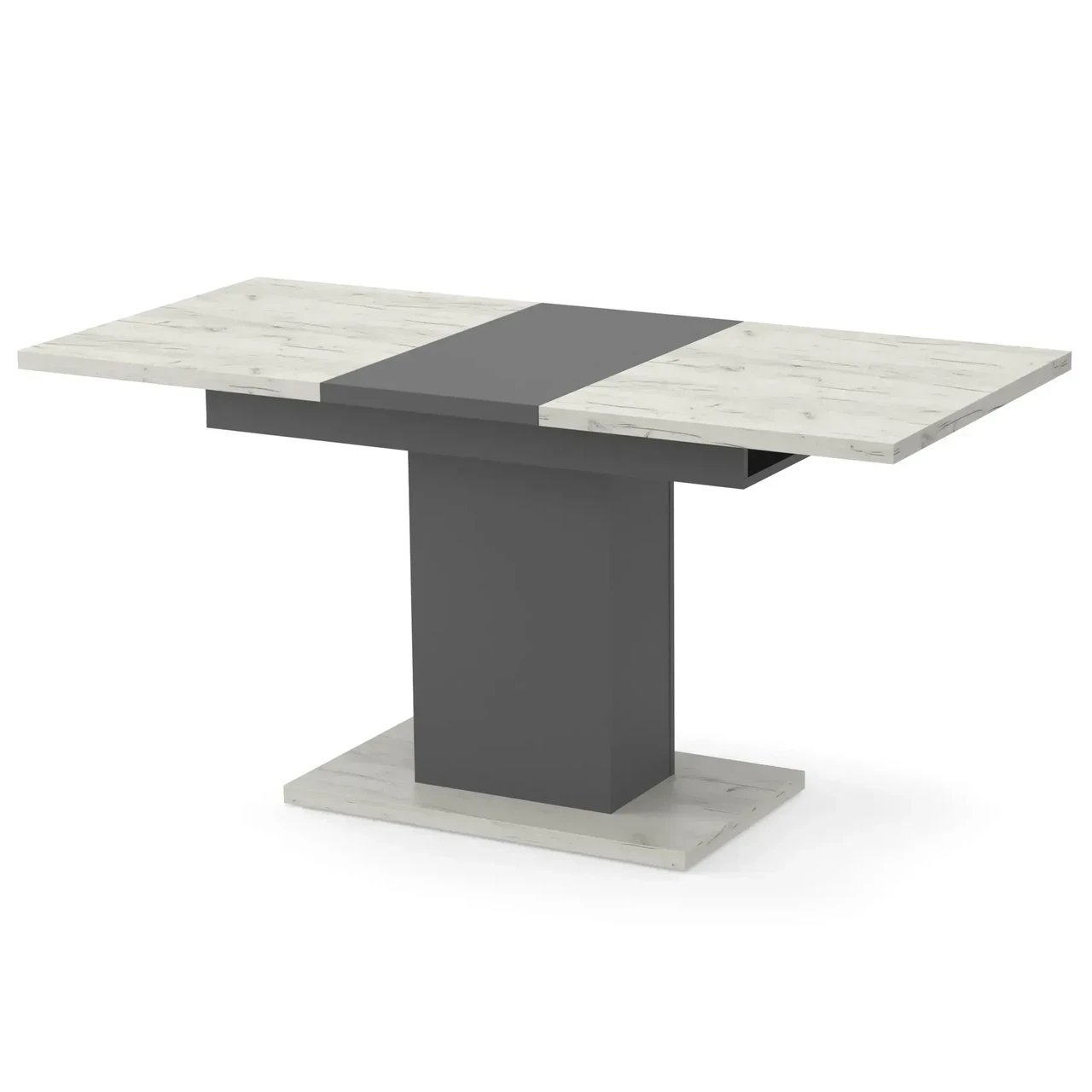 Обідній стіл Neman Greys розсувний 150/110х675х750 см Дуб крафт білий/Графіт (27450350) - фото 1 Обідній стіл Neman Greys розсувний 150/110х675х750 см Дуб крафт білий/Графіт (27450350) - фото 1