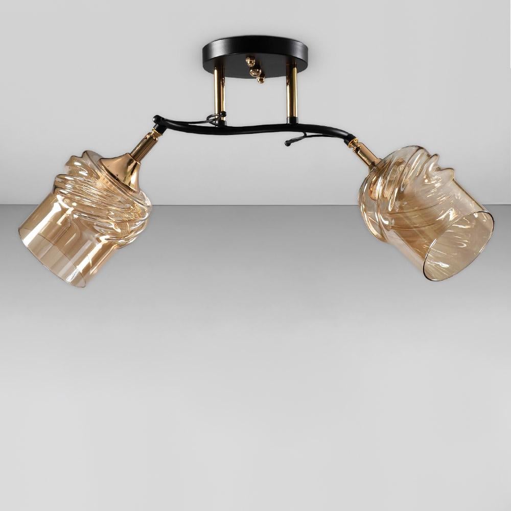 Люстра потолочная Light House SC-18738/2 BK+FG 55х29х26 мм Черный/Золотой /Медовый