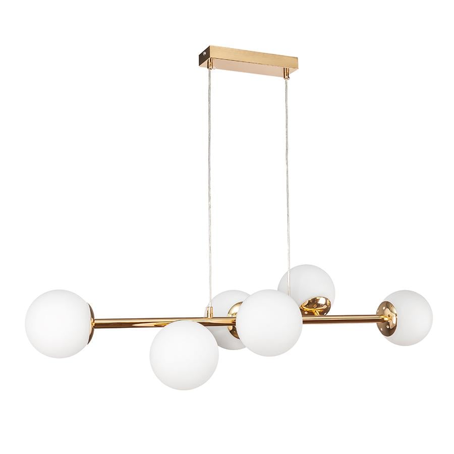 Люстра подвесная молекула Levistella 752101-6 1010 GD/WH плафон белый Золотой