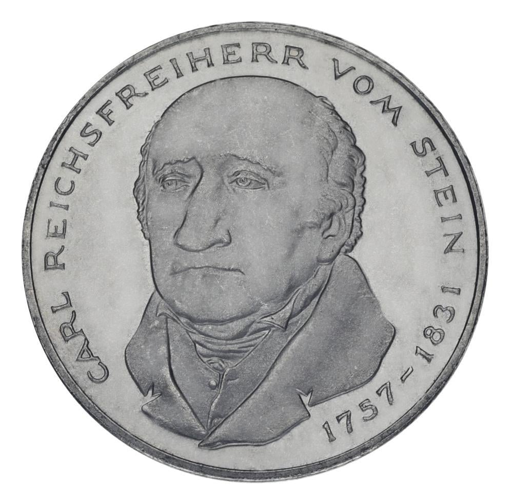 Коллекционная монета Германия 5 марок 1981 VF-AU 150 лет со дня смерти Карла фом ​​Штейна (М21105)