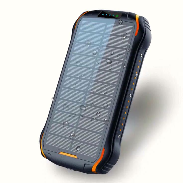 Зарядное устройство Solar Power Bank i26w с поддержкой беспроводной зарядки встроенным фонариком и солнечной панелью