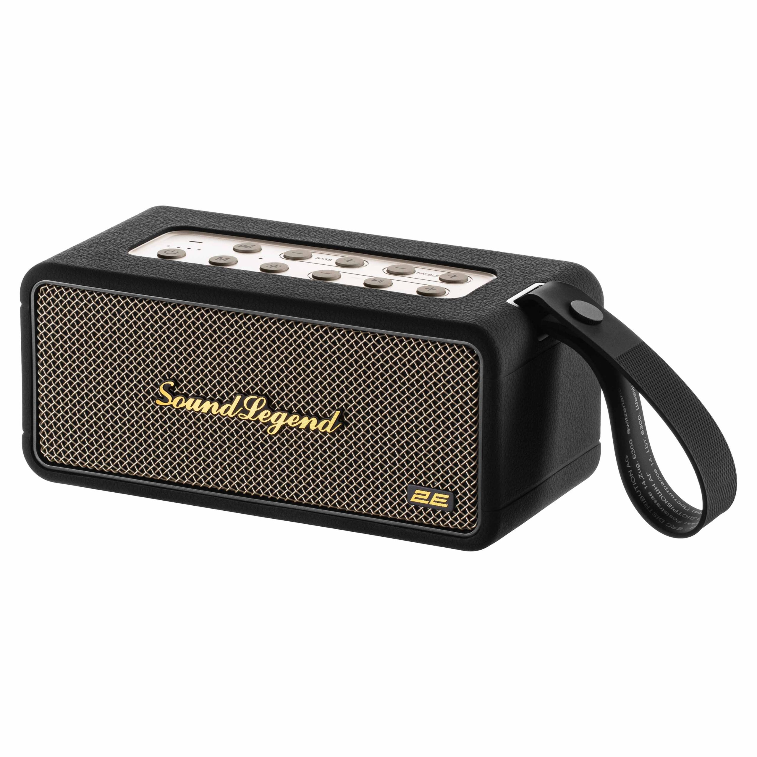 Колонка аккумуляторная с функцией Повербанка и RGB-подсветкой 2E SoundLegend с TWS IPX6 BT 5.3 80 Вт Черный (2E-BSSLWBK)