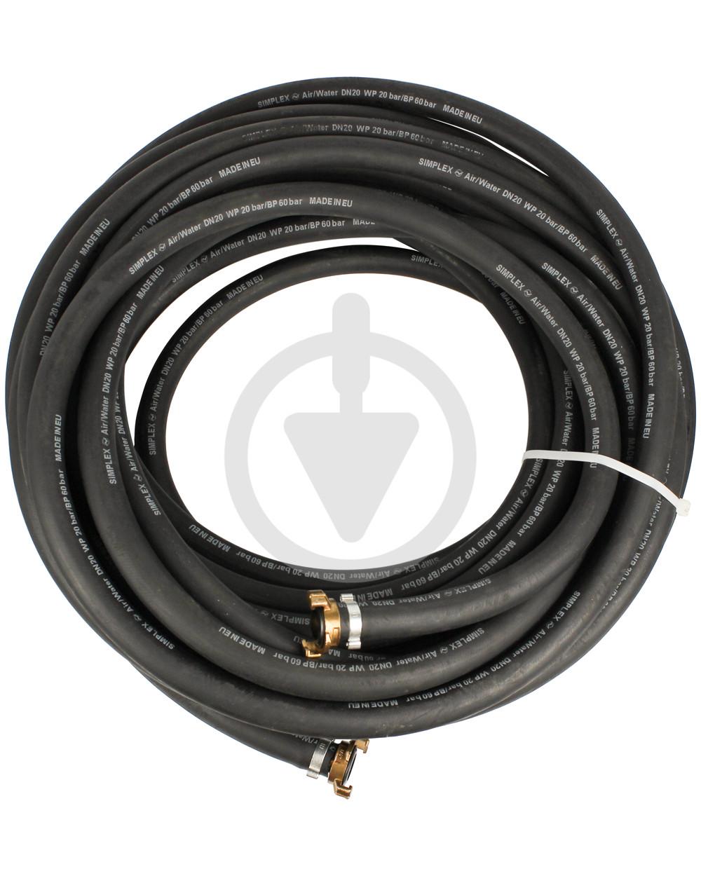 Шланг 3/4" для подачі води Simplex DN20x4.5 мм 25 м з GEKA з'єднаннями (18291579)