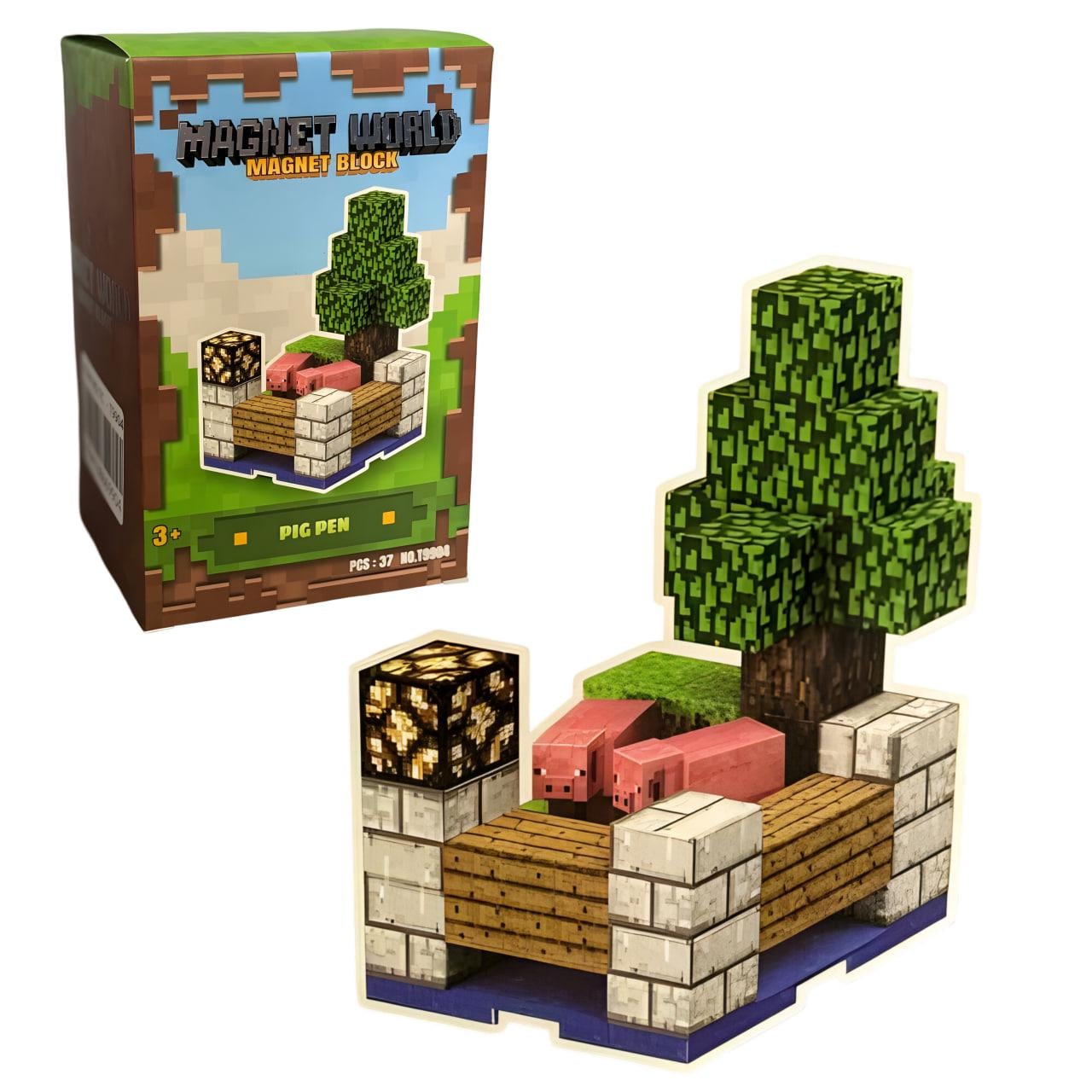 Конструктор детский магнитный Minecraft Отряд для свиней 37 дет. (Т9904)