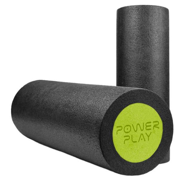 Массажный ролик гладкий PowerPlay 4021 Fitness Roller 45x15 см Черно-зеленый (60800) - фото 3