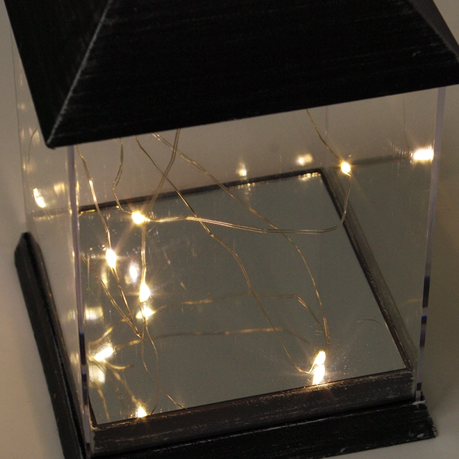 Подсвечник-фонарь с LED гирляндой Черно-серебряный (OR-LP6324-2) - фото 3