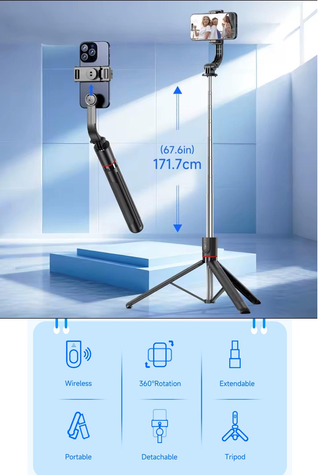 Селфі палиця UKC F15 з пультом 1.7 м (30632341) - фото 7 Селфі палиця UKC F15 з пультом 1.7 м (30632341) - фото 7