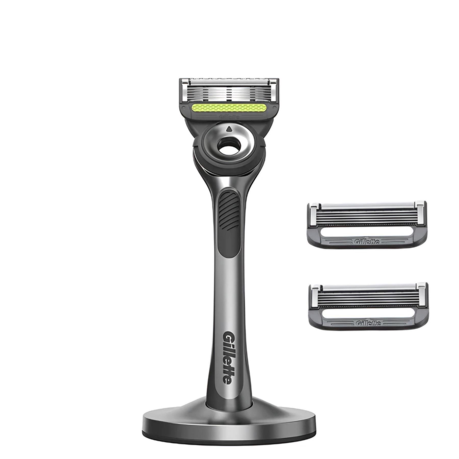 Станок для бритья мужской Gillette Labs и 3 картриджа с подставкой Silver