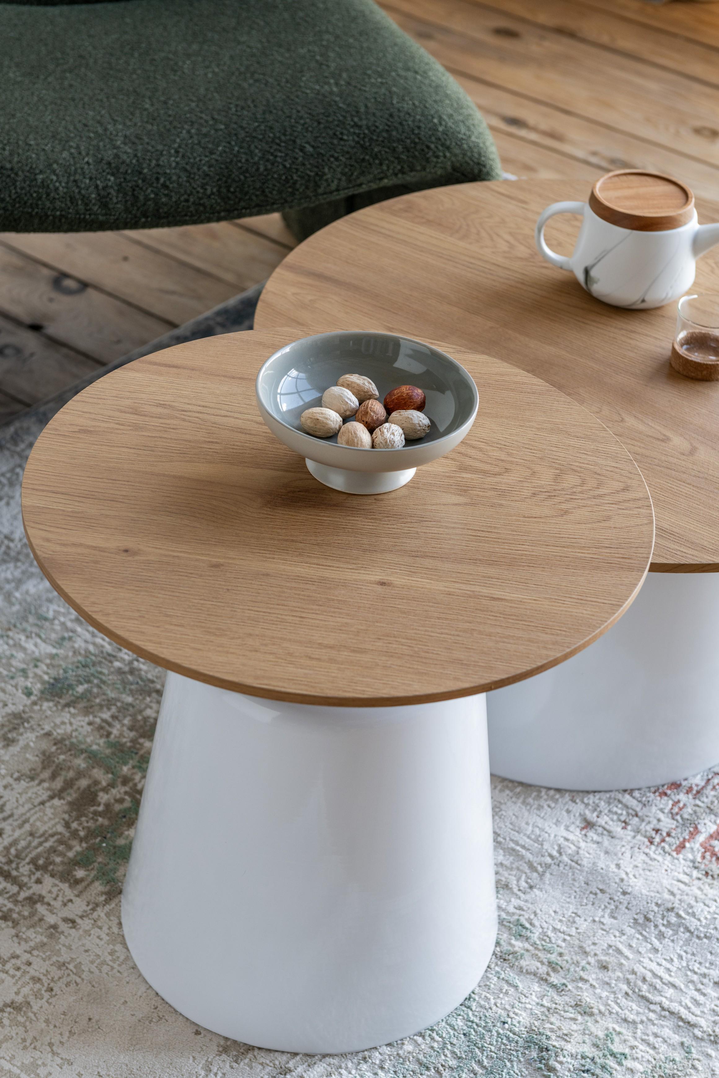 Комплект журнальних столів Vetro Беніто 700х460 мм/500х380 мм МДФ 2 шт. Дуб/Білий (СТ-50) - фото 8 Комплект журнальних столів Vetro Беніто 700х460 мм/500х380 мм МДФ 2 шт. Дуб/Білий (СТ-50) - фото 8