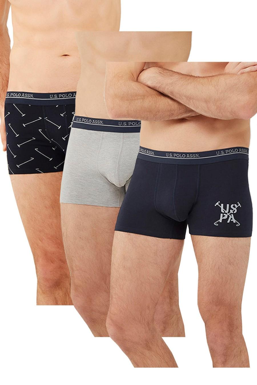 Трусы боксеры U.S. Polo ASSN р. 48/M Синий/Серый/Черный (74240)