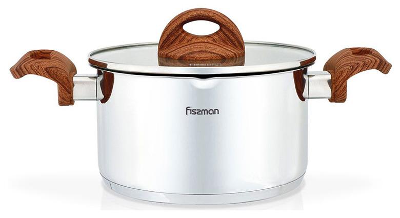 Кастрюля Fissman Altea 3,1 л с мерной шкалой и крышкой-дуршлаг (FN-SS-5168)