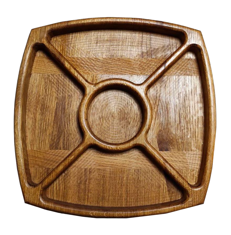 Менажница деревянная прямоугольная 37х37 см (1021)