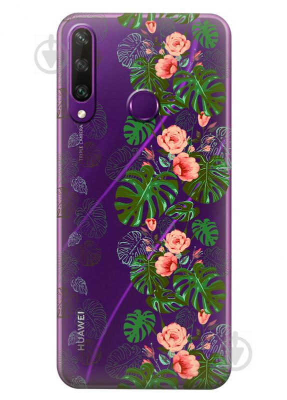 Прозрачный силиконовый чехол iSwag для Huawei Y6p с рисунком - Тропические листья (KS2344) Прозрачный силиконовый чехол iSwag для Huawei Y6p с рисунком - Тропические листья (KS2344)