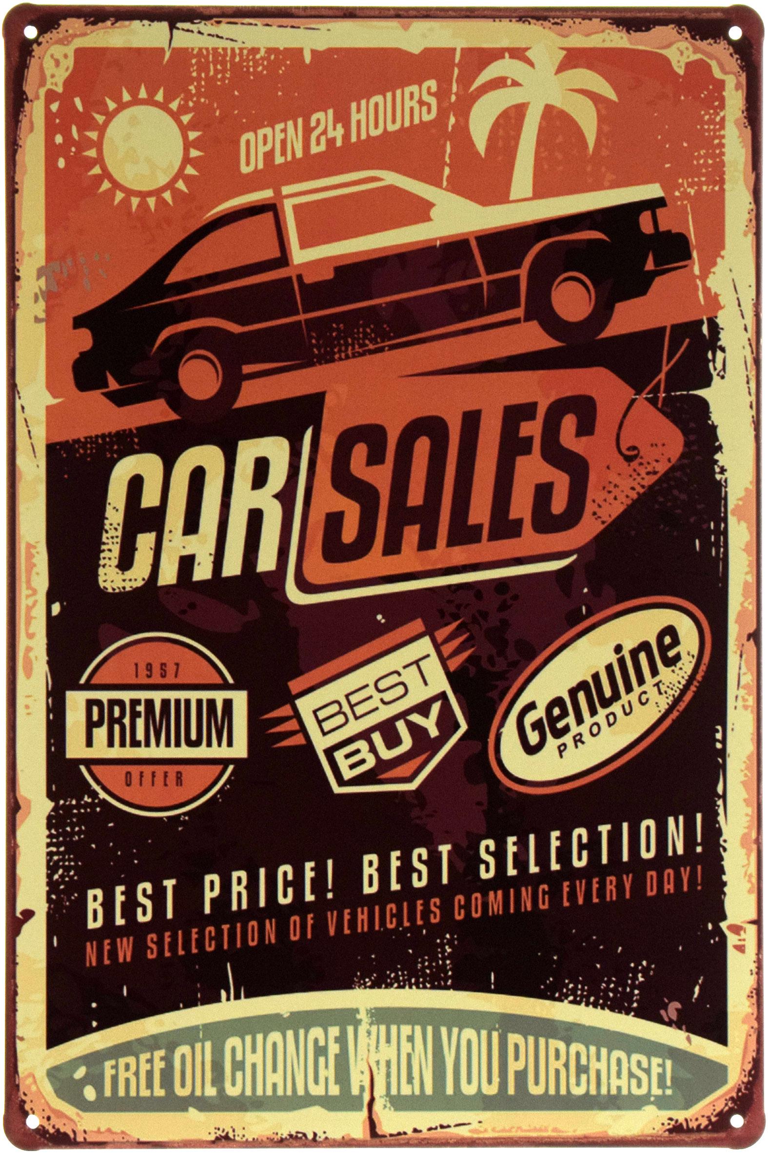 Табличка металлическая Продажа Автомобилей/Car Sales 20x30 см