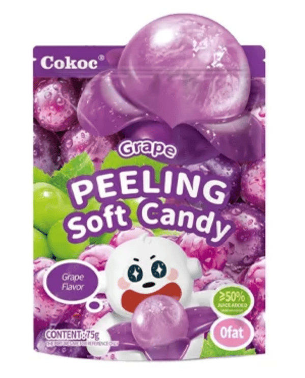 Конфеты желейные Cokoc Peeling Soft Candy Grape 75 г (2783386953)
