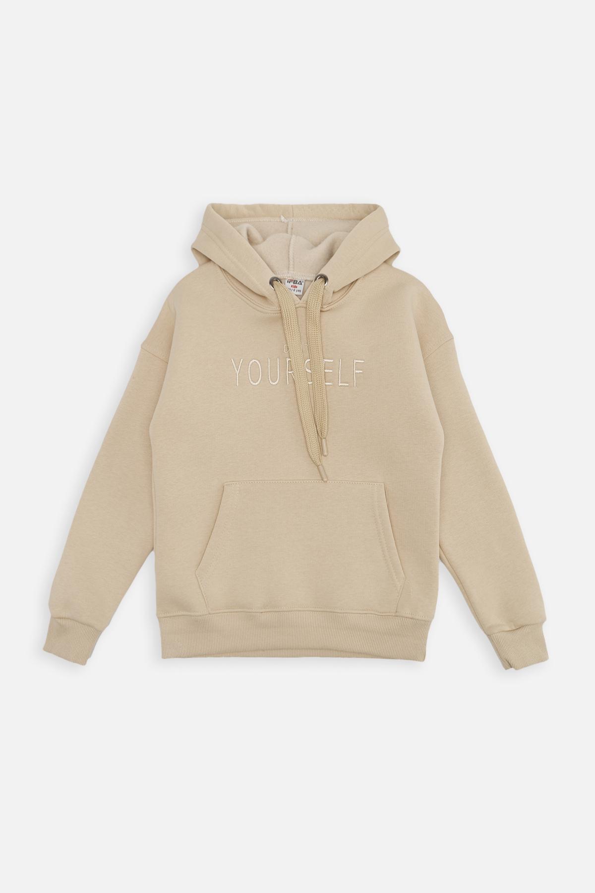 Худи для девочки ЦБ-00260720 146 см Бежевый (28576545)