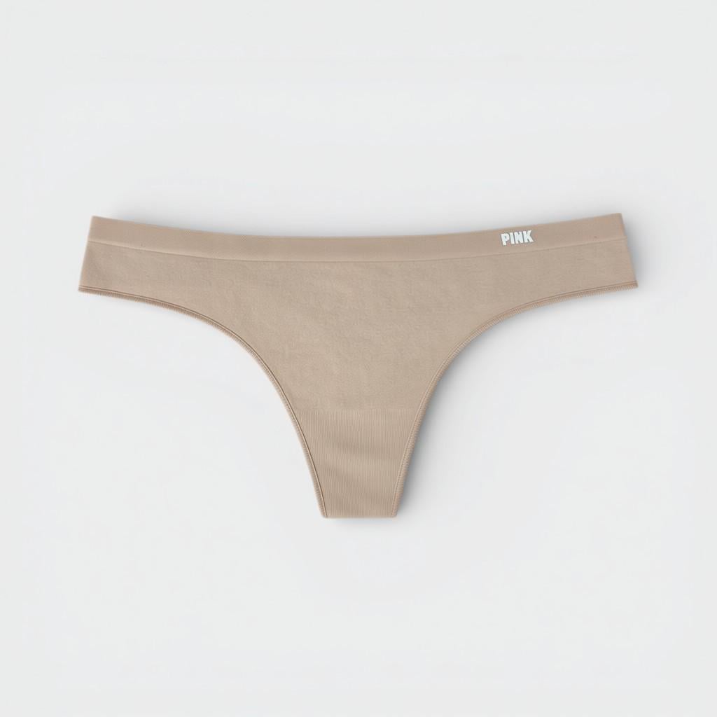 Трусики стринги Victoria's Secret PINK Lacie Lace Thong Panty M Бежевый (24602733)