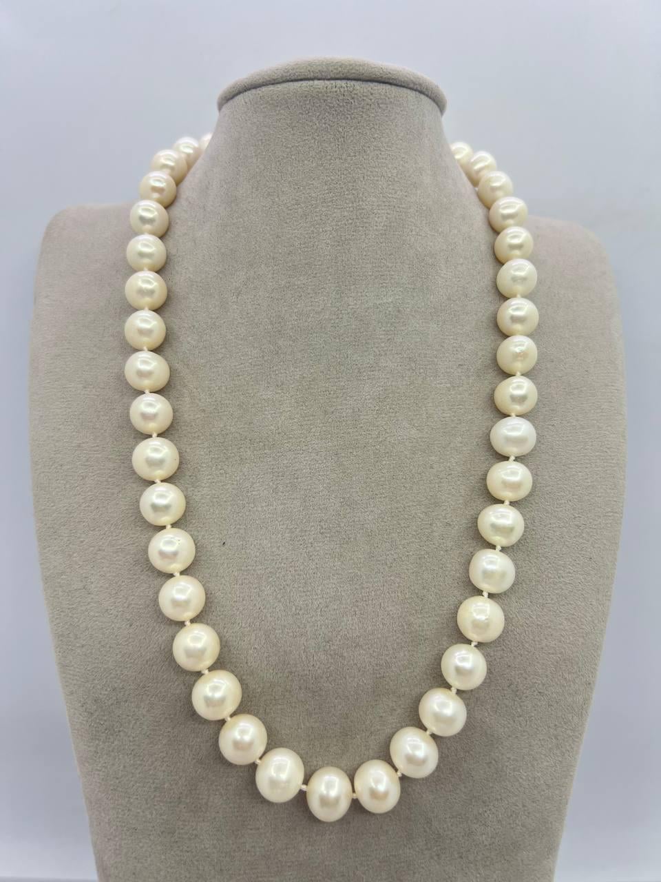 Бусы жемчуга 9 мм 44 см Белый (11622)