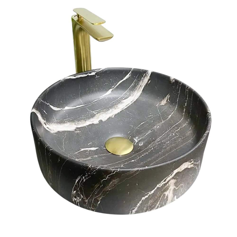 Раковина накладная VBI Prato круглая 380 мм Black Onix Matt (RM-VBI-011406)