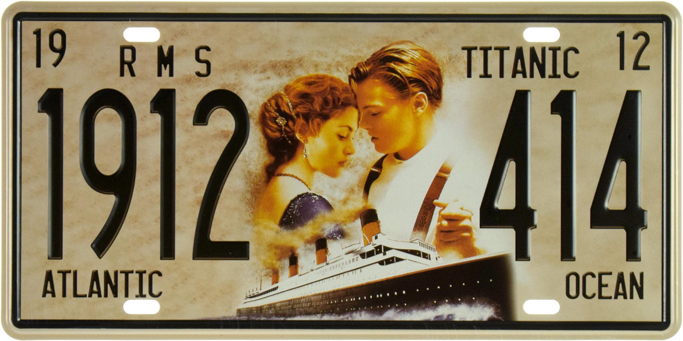 Табличка металлическая Титаник/Titanic 1912, 414 15x30 см