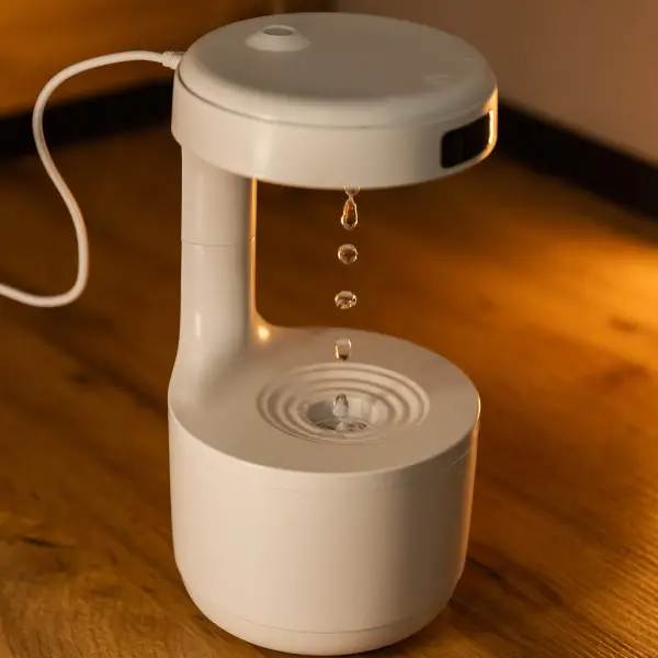 Зволожувач повітря антигравітаційний з підсвічуванням 600 мл Білий - фото 10