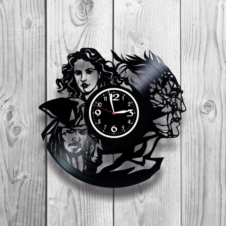 Часы настенные Пираты Карибского моря 0528 из виниловой пластинки