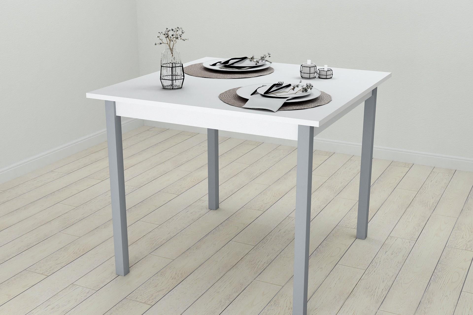 Обеденный стол Ferrum-decor Диего ДСП 16 мм 75x90x90 см Серый/Белый (FRD-106314)