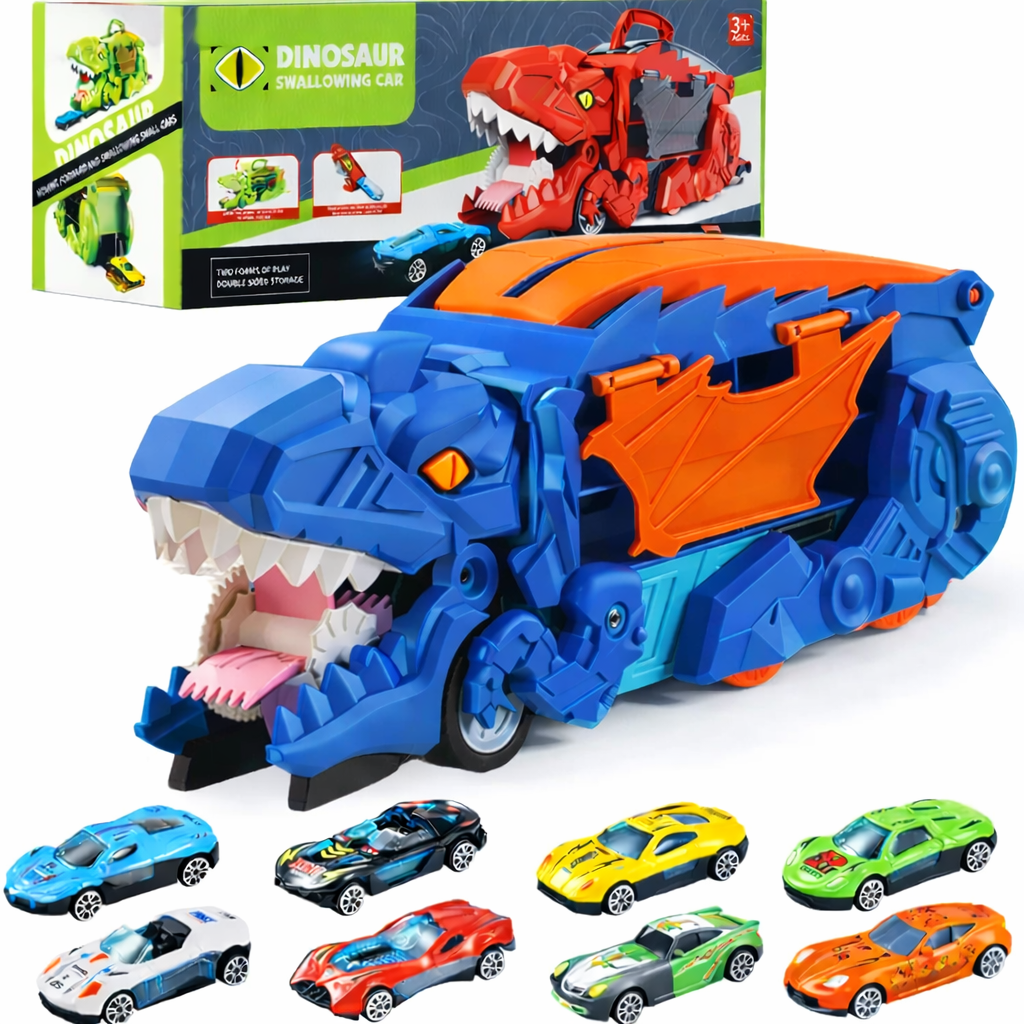 Игрушка автовоз-трейлер Dino T-Rex 3в1 Динозавр трансформер 8 машинок Синий (2989996231) Игрушка автовоз-трейлер Dino T-Rex 3в1 Динозавр трансформер 8 машинок Синий (2989996231)