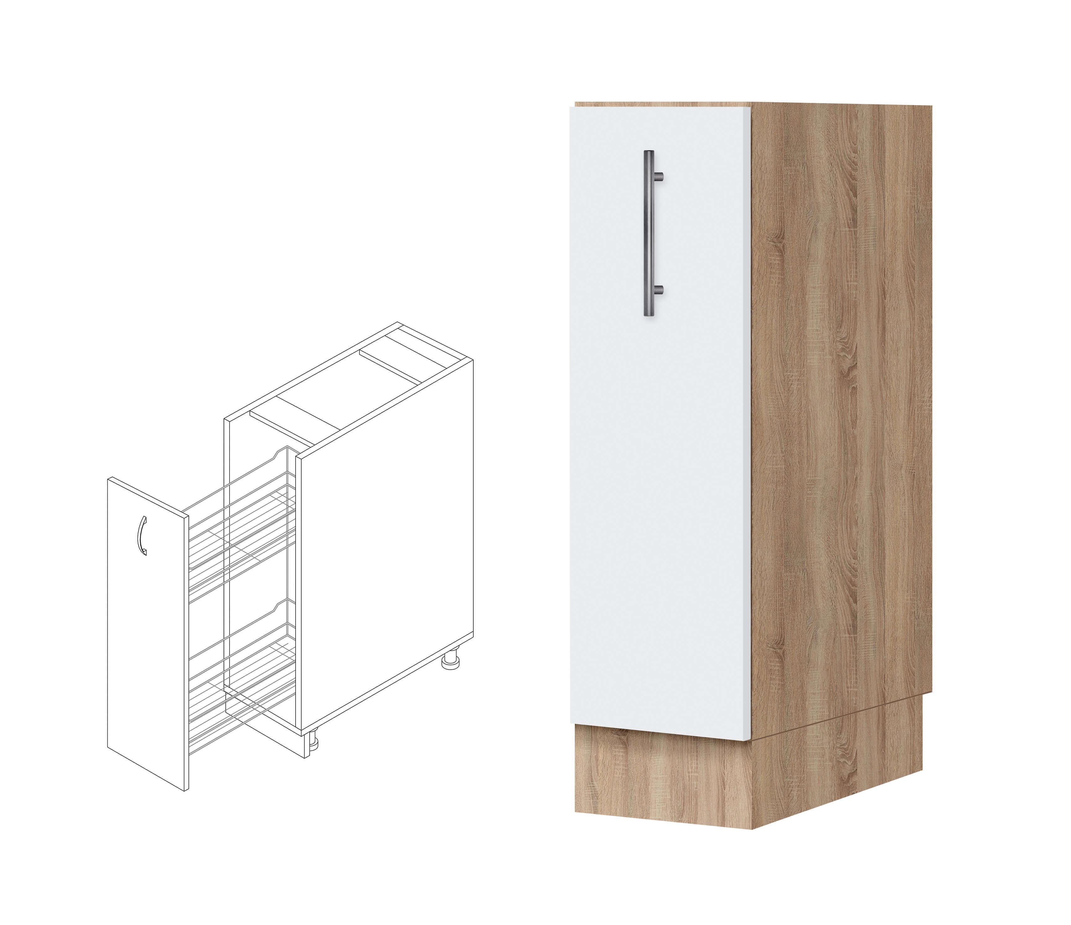 Тумба-карго МАКСІ-МЕблі 2 полиці 0,15 без стільниці Дуб трюфель/Білий гладкий (5102130) - фото 3 Тумба-карго МАКСІ-МЕблі 2 полиці 0,15 без стільниці Дуб трюфель/Білий гладкий (5102130) - фото 3