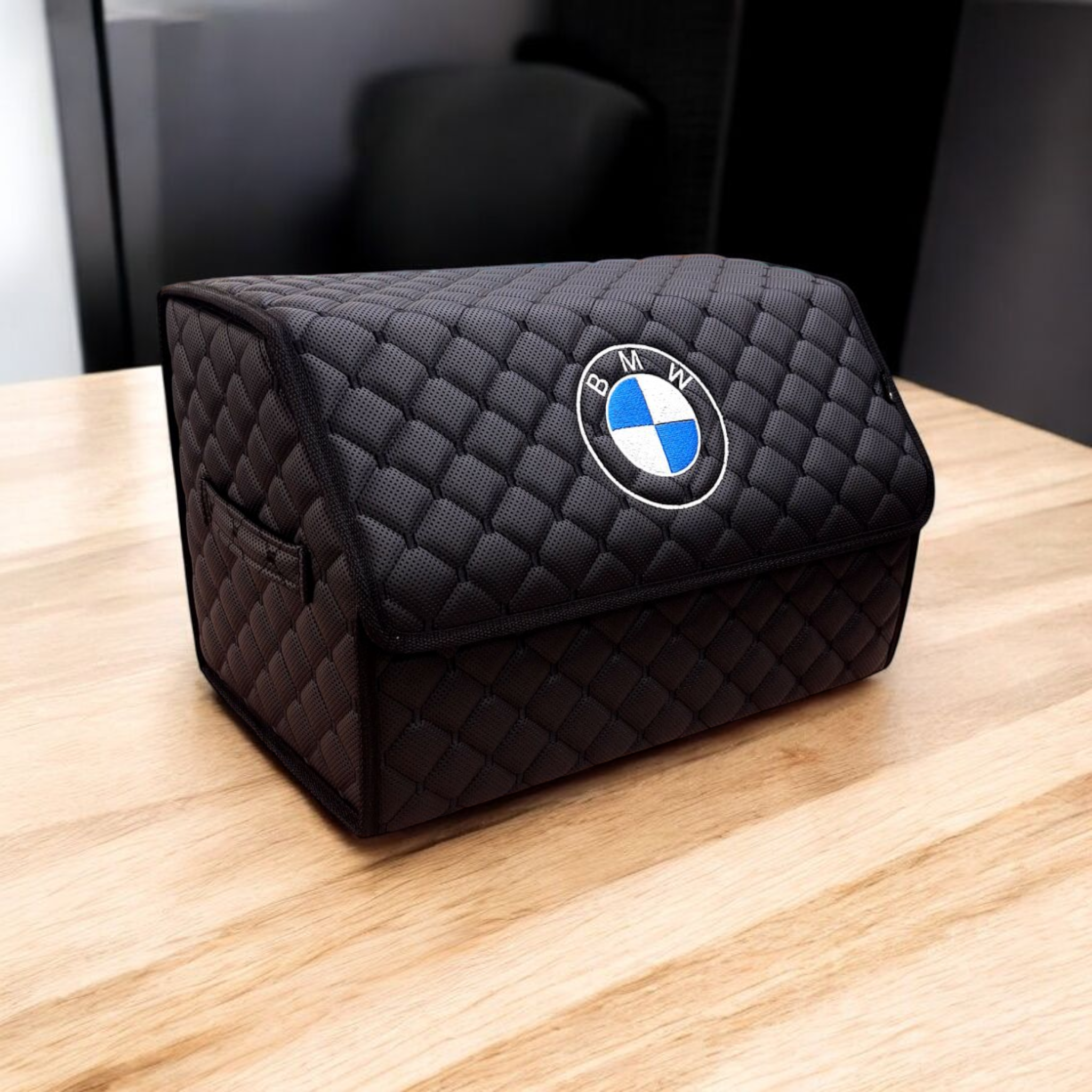 Органайзер в багажник BMW экокожа M 48х30х30 см Черный (BOXBLM-BMW001)
