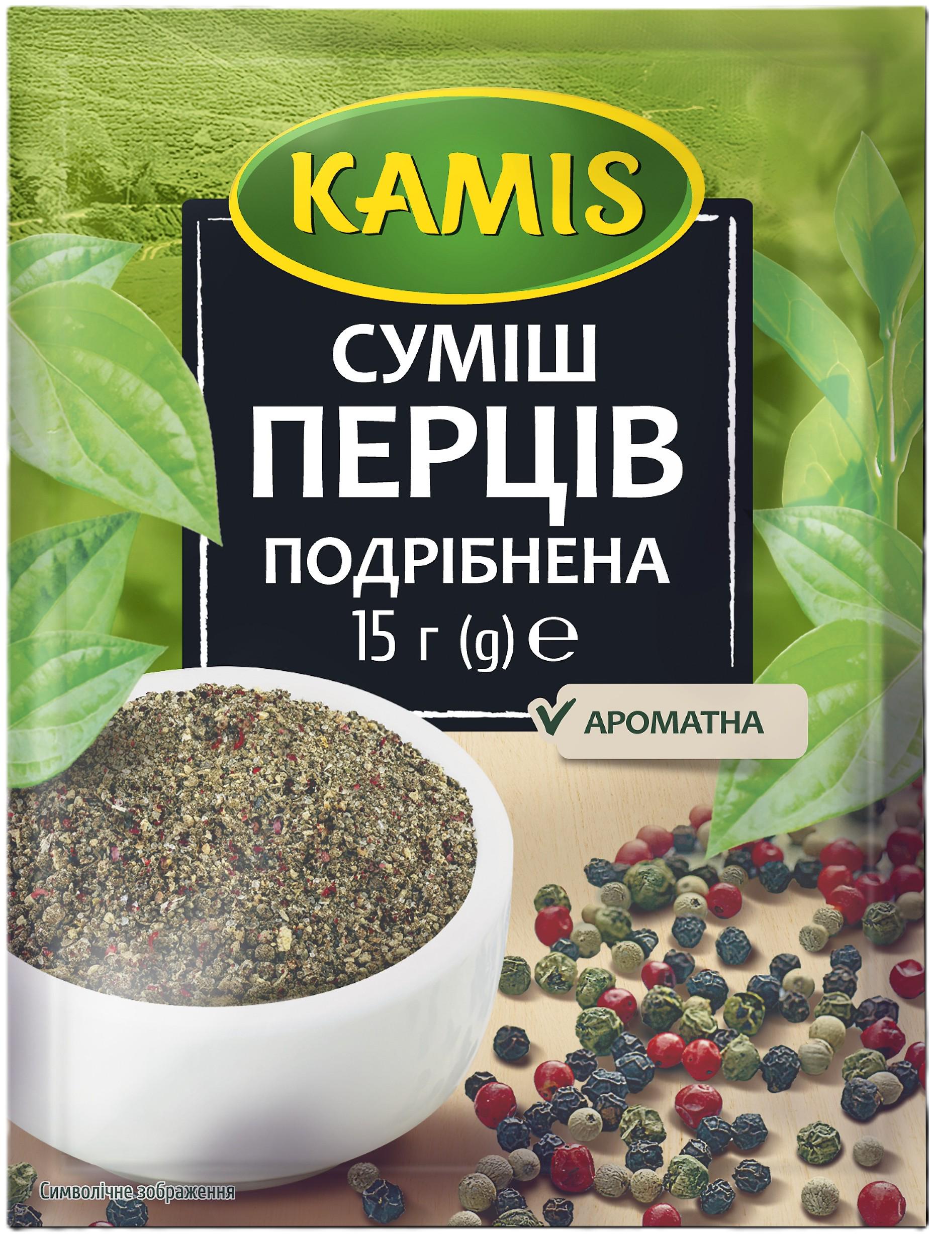 Суміш перців Kamis подрібнена 15 г (5900084263573)