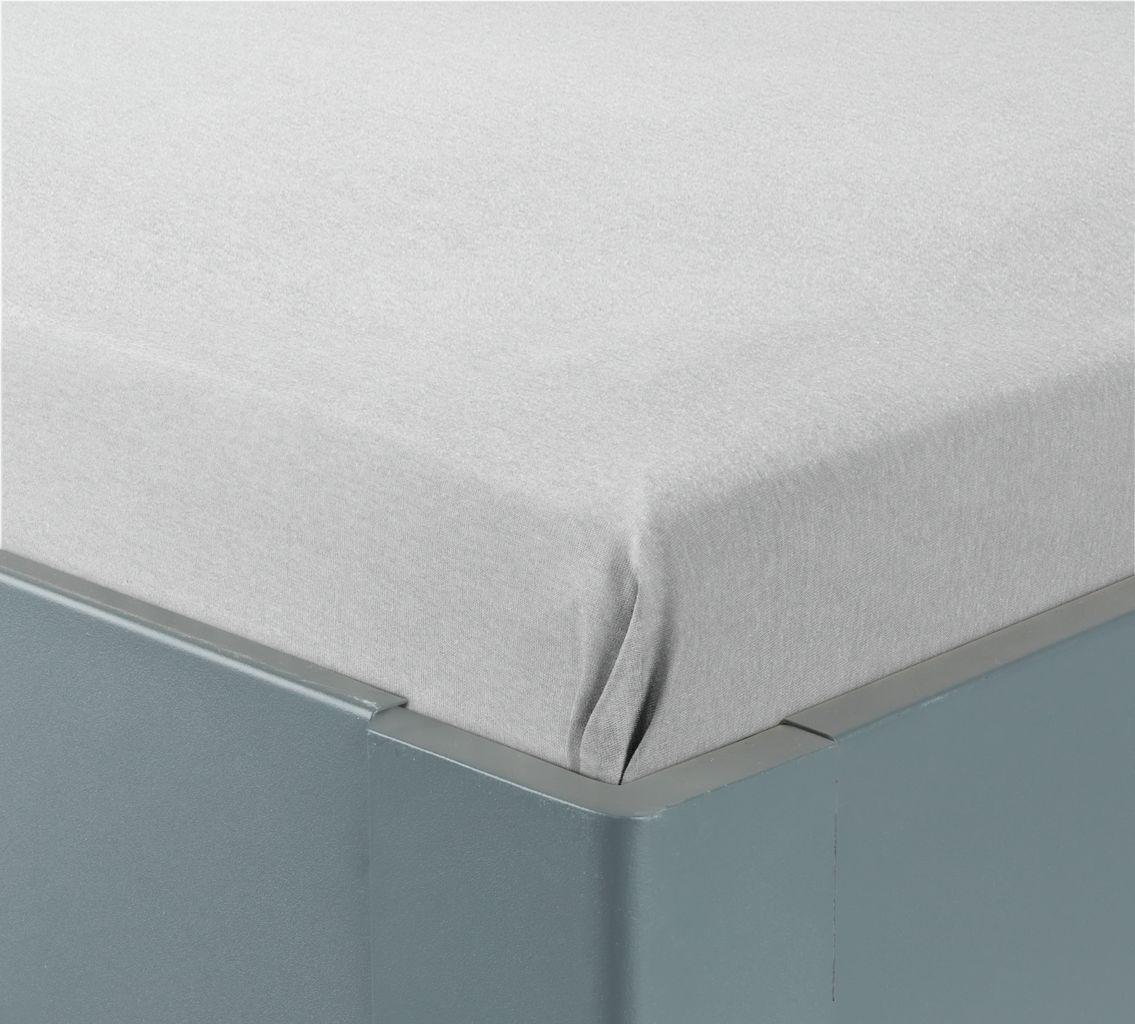 Простынь 140x250 см хлопок Серый