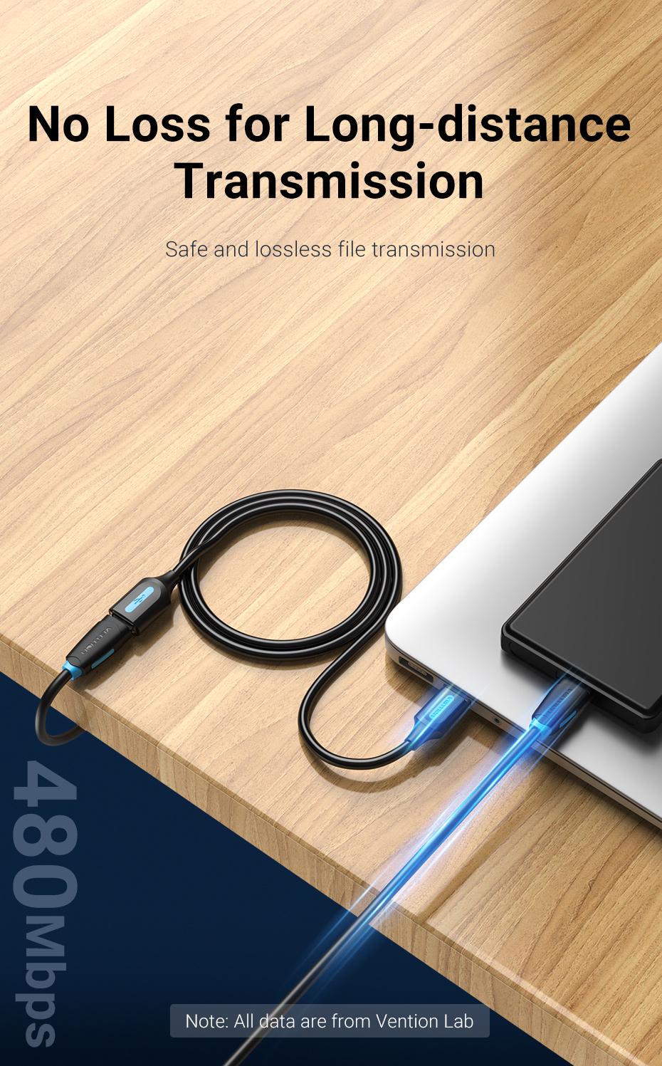 Кабель Vention USB 2.0 480 Мбіт/с USB-A папа на USB-A мама 1,5 м Чорний (CBIBG) - фото 8 Кабель Vention USB 2.0 480 Мбіт/с USB-A папа на USB-A мама 1,5 м Чорний (CBIBG) - фото 8