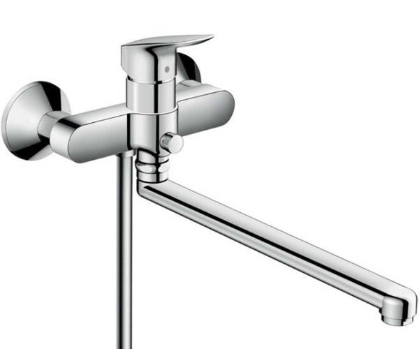 Змішувач для ванни Hansgrohe Logis 71402000 Хром з довгим виливом настінний (24444)