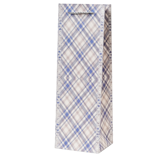 Подарунковий пакет під пляшку Stenson Simple 36x12x9 cм Blue (R95017)