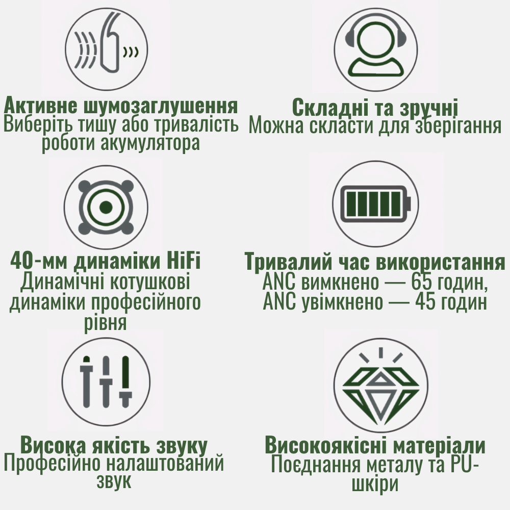 Наушники беспроводные накладные Bluetooth с активным шумоподавлением и микрофоном (ACEFAST H5) - фото 5 Наушники беспроводные накладные Bluetooth с активным шумоподавлением и микрофоном (ACEFAST H5) - фото 5
