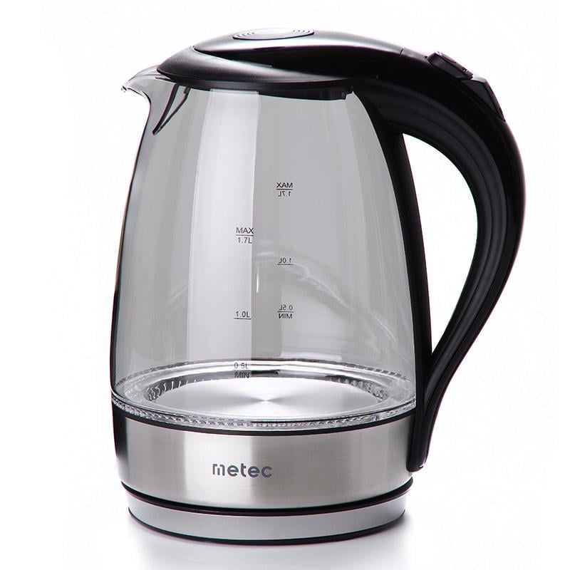 Электрочайник Metec EK-04GB стекло 1850-2200 Вт 1,7 л Черный (700016)