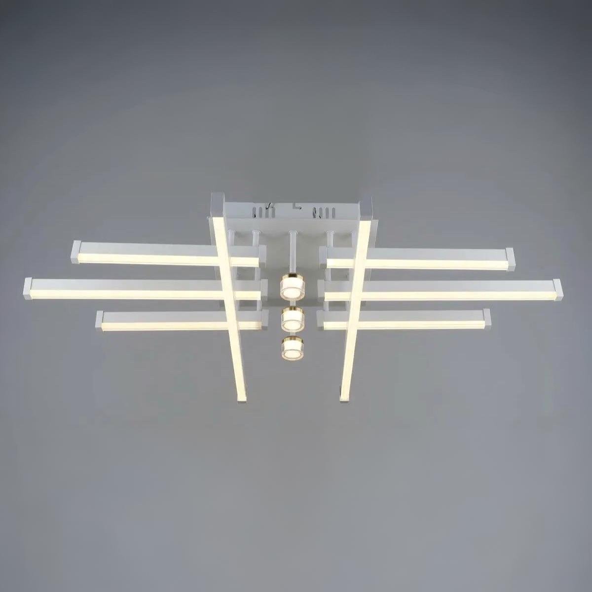 Люстра светодиодная Sirius с акриловыми плафонами 64W 3000K/6500K Белый/Золотой (B YH1316/8+3 WT+GD)