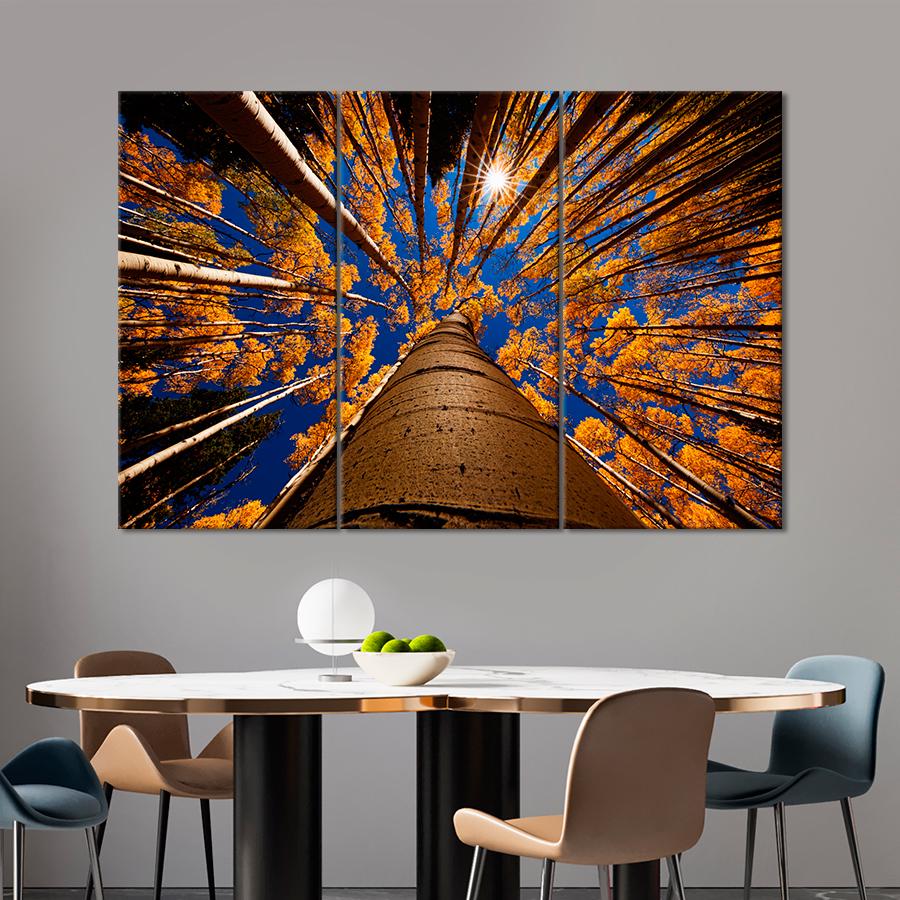 Картина природа Высокие осенние деревья 78x48 см (A1143-3)