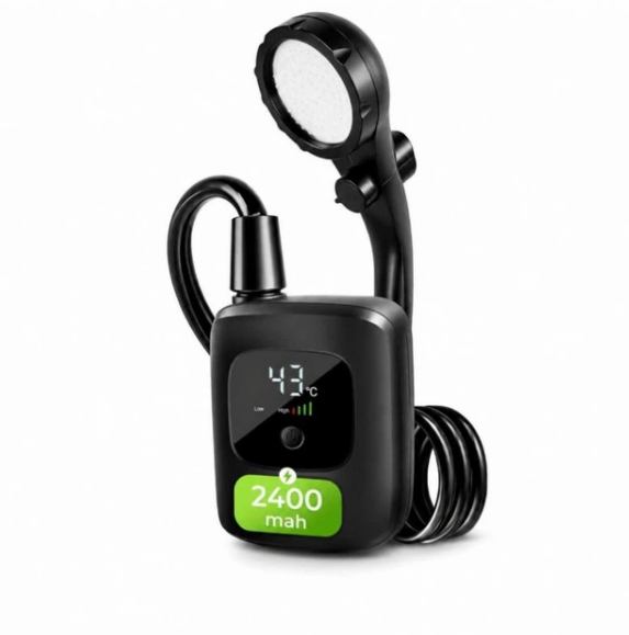Душ с силиконовым шлангом переносной Electric Outdoor Shower 2400 mAh Черный (DT-1166)