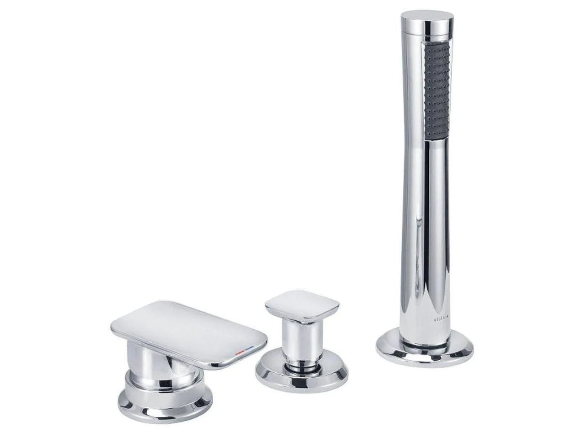 Смеситель Kludi E2 встроен в борт ванны на три отверстия Хром (494260575)