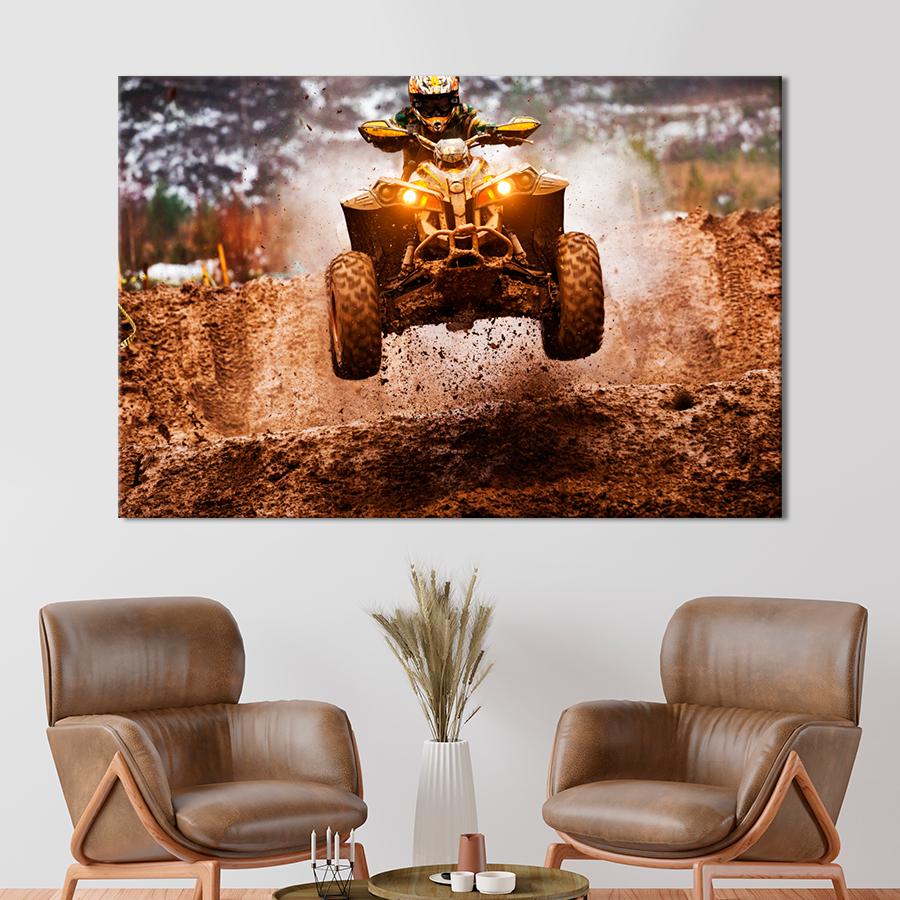 Картина Автомобиль Гонка на квадроцикле 120x80 см (A1213-1)