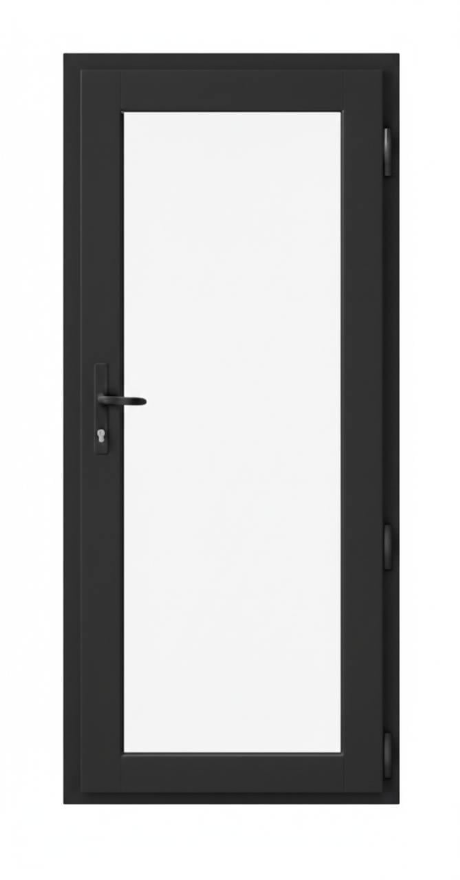 Двери для квартиры/дома/террасы и межкомнатные Steko металлопластиковые ПВХ двери с фурнитурой AXOR замком и ручками 2000х800 мм Антрацит