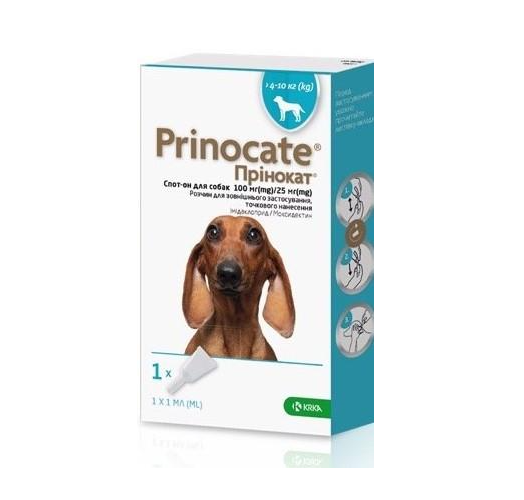 Противопаразитарные капли для собак Prinocate Cпот-он 1 мл (003268)