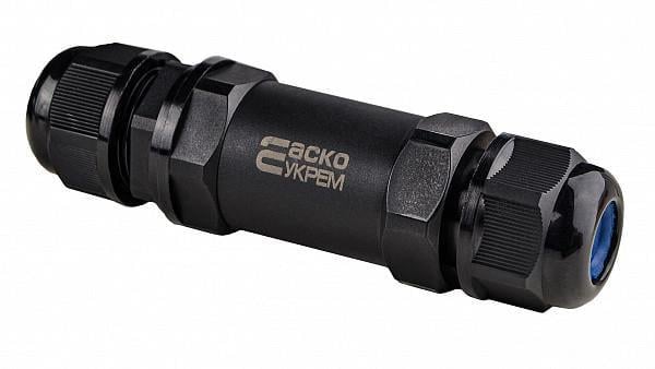 Соединитель кабельный АСКО-УКРЕМ CNP 222 24А 2 контакта  ø 0,5-4 мм2 PG16 полиамид IP68 (A0280010010)